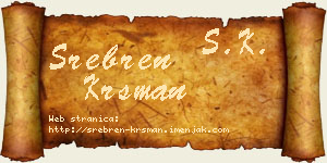 Srebren Krsman vizit kartica